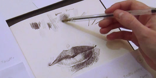 Imparare a disegnare il chiaroscuro con la penna bic - Tutorial disegno