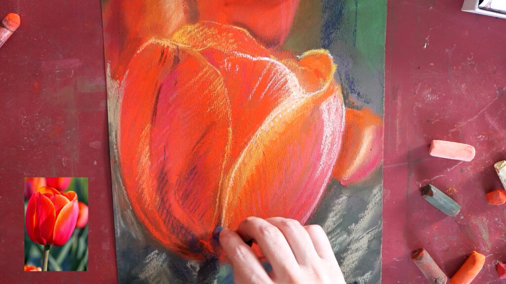 Fiore tulipano disegno a pastello