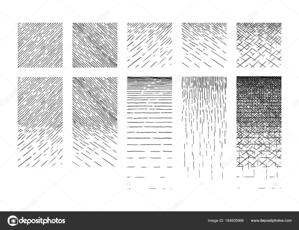 Cubetti disegnati con chiaroscuro tratteggiato a 45 gradi